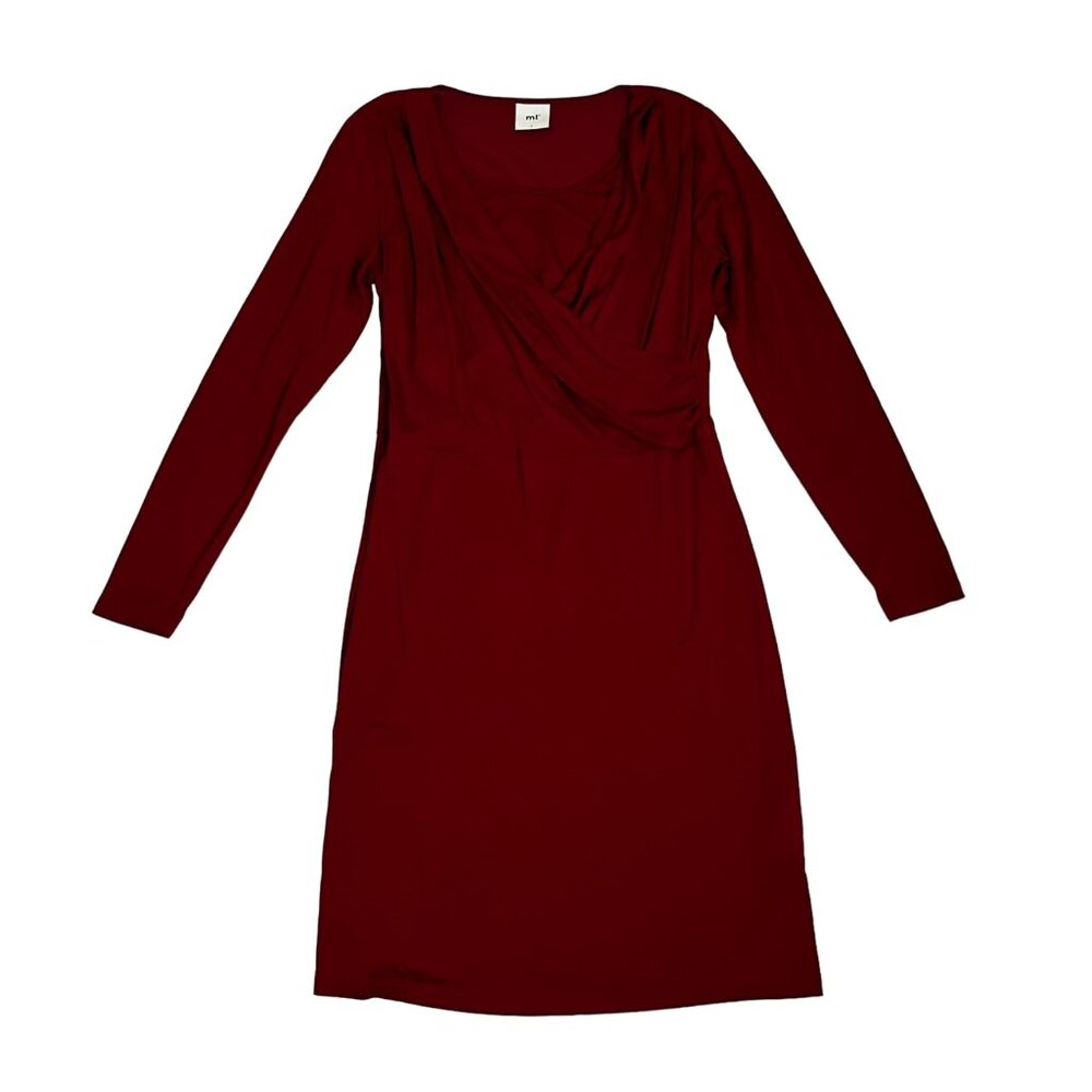 Mamalicious women's nursing dress L long sleeve faux wrap